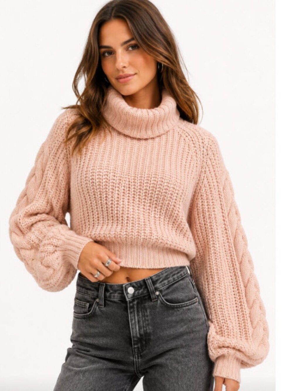 RW&CO Pink Sweater Balloon sleeves